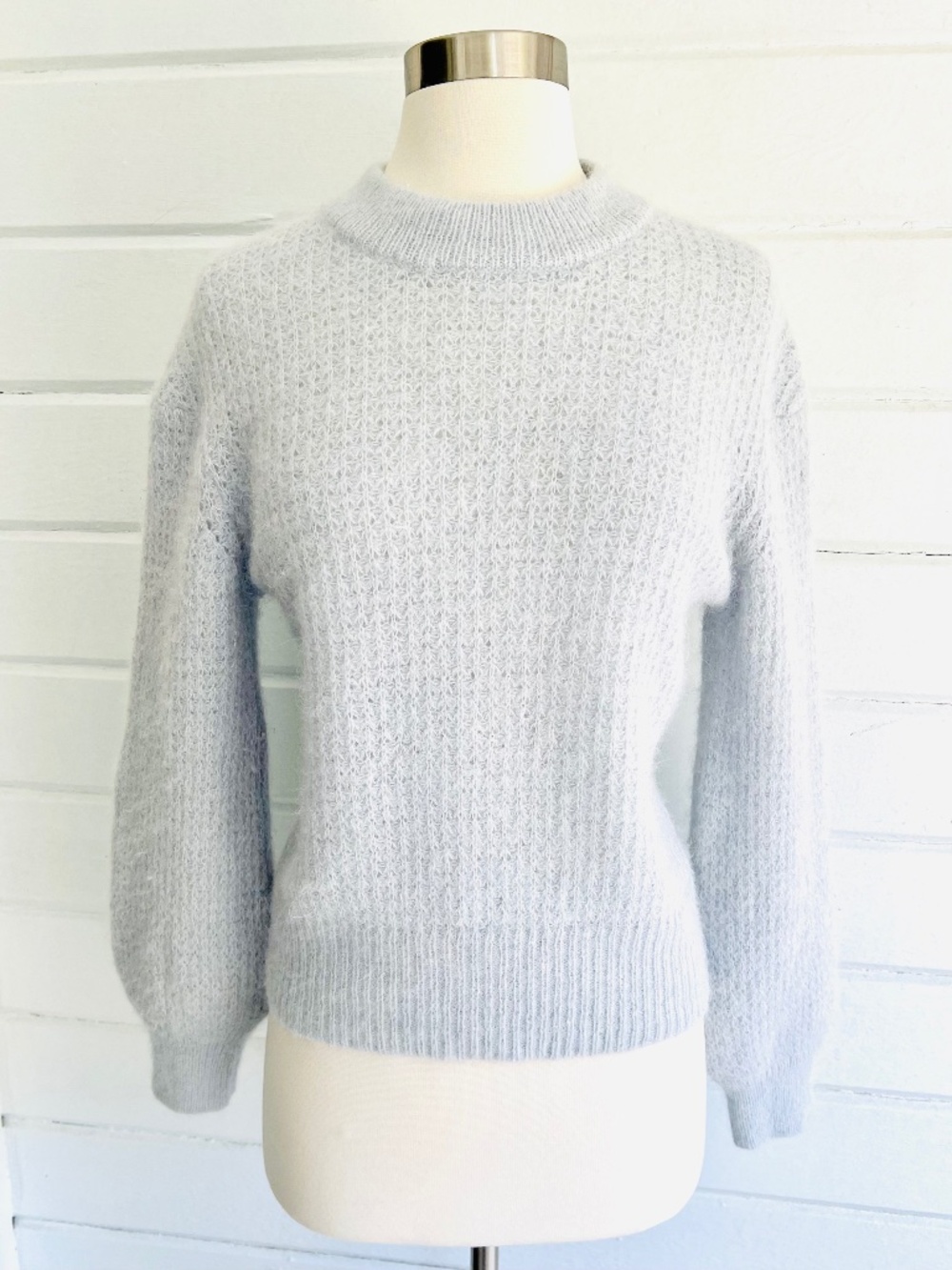 SAMSOE SAMSOE 'Thelma' Pale Blue Alpaca Blend Crewneck Sweater - M